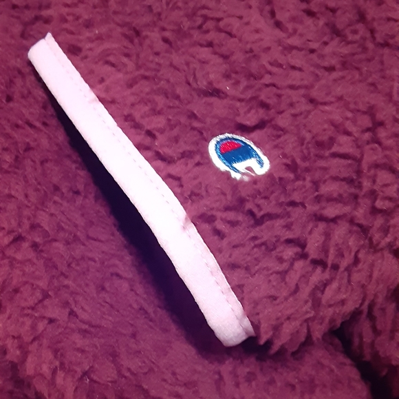 Champion Cropped Pullover Quarter Zip Sweatshirt, Purple, Women's Size XL - Picture 2 of 5